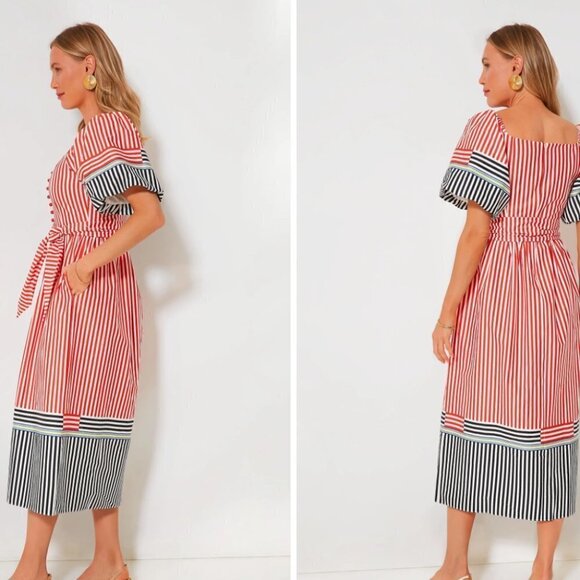 HUNTER BELL Engineered Stripe Lucy Dress Size 6 M - Picture 2 of 9